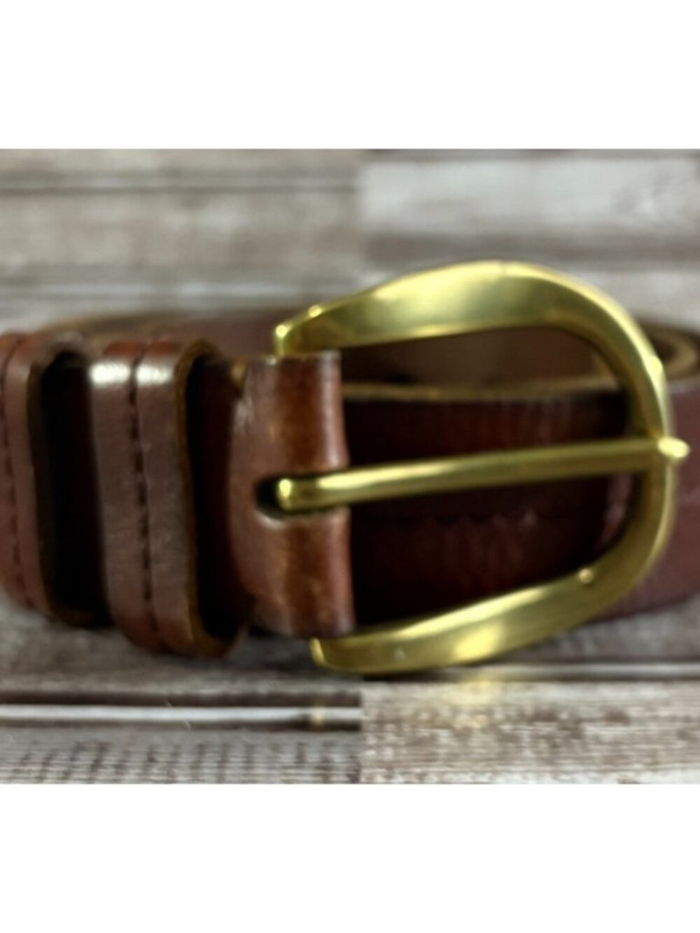 Lauren Ralph Lauren Solid Brass Leather belt size XL 46"
